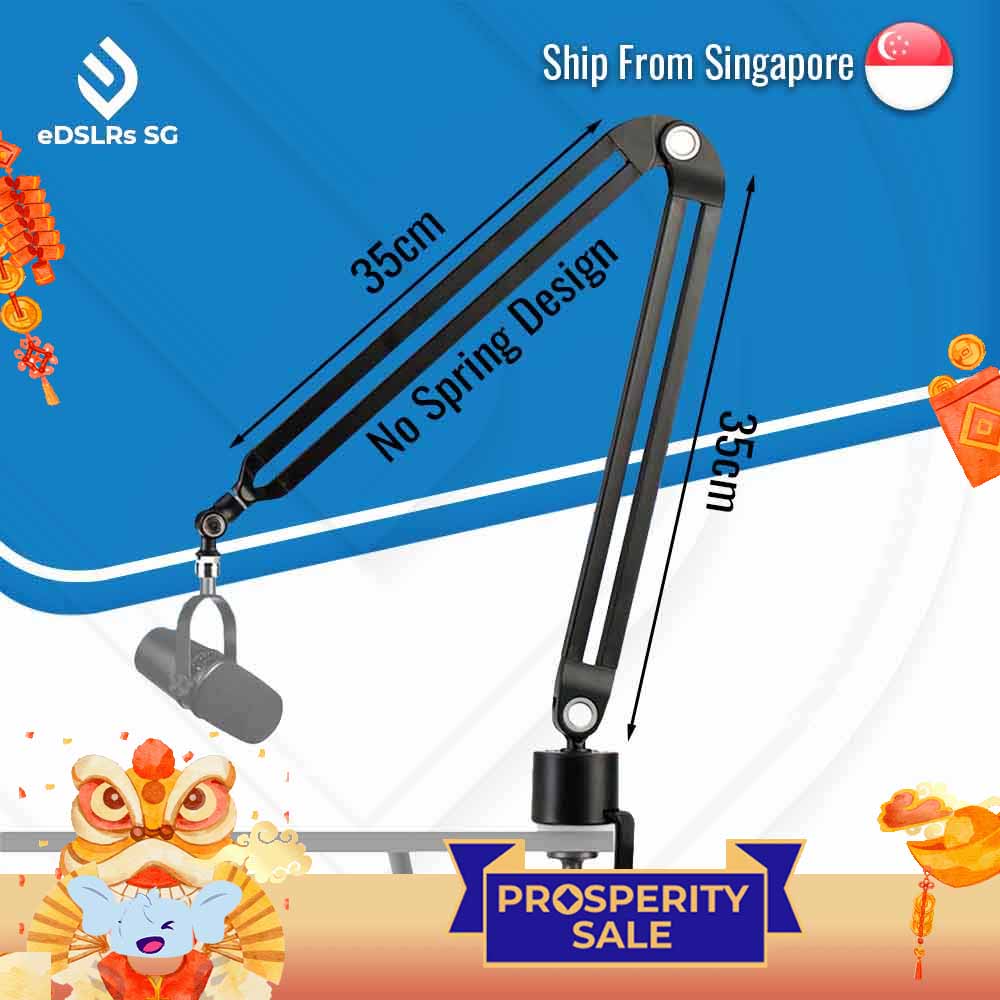 eDSLRs 70cm Pro Scissor W36 Microphone Arm 2 Section Heavy Duty No Spring Desktop Clamp Rode PSA1