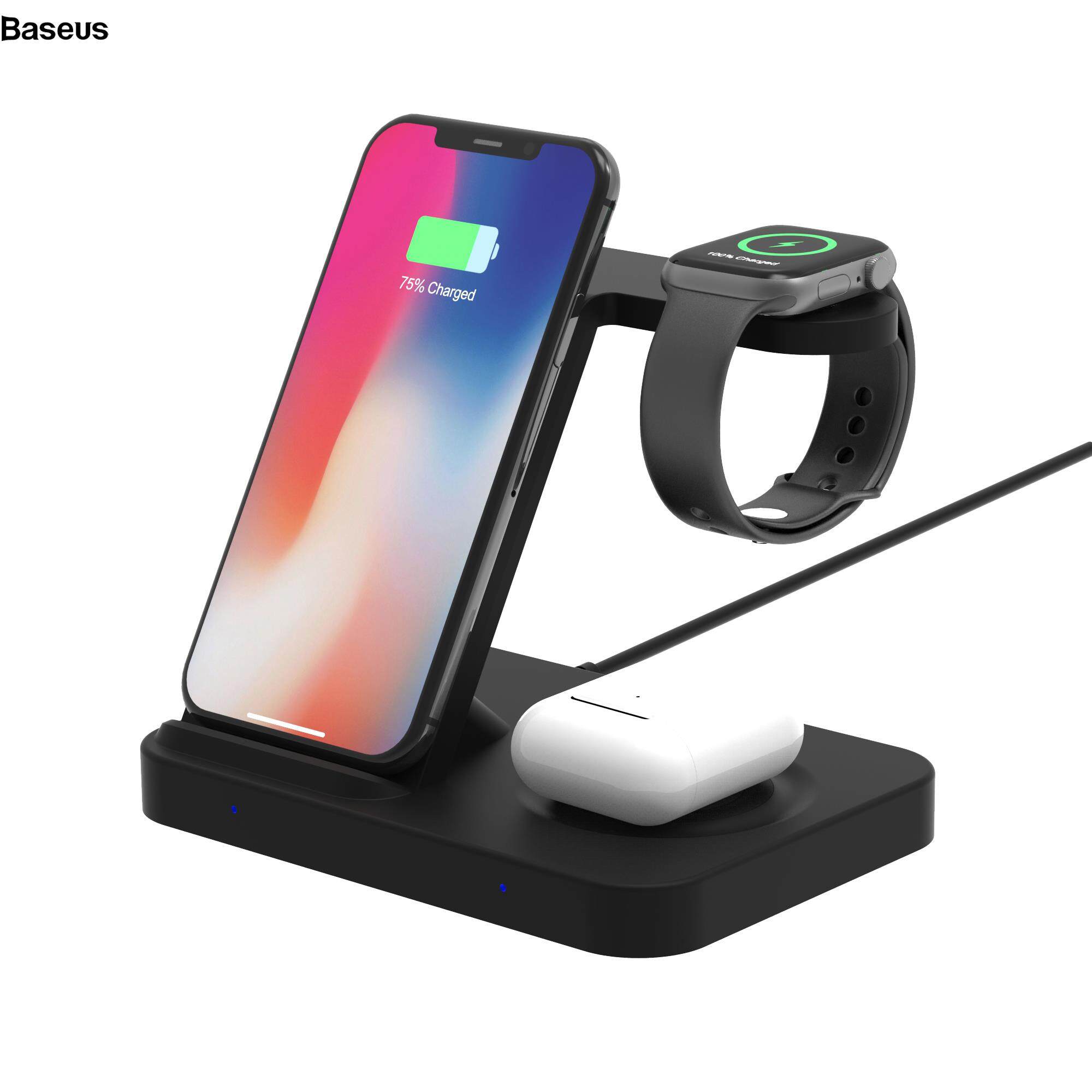 Wireless Charger F15 3-in-1 Wireless Charger Stand Qi 15W Fast Charging Station for Phone / iWatch / AirPods