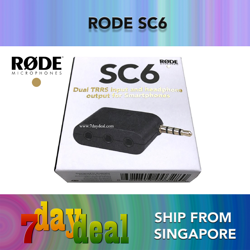 RODE SC6 Dual TRRS Microphone input and headphone output (For Apple iPhone or Android Smartphones)