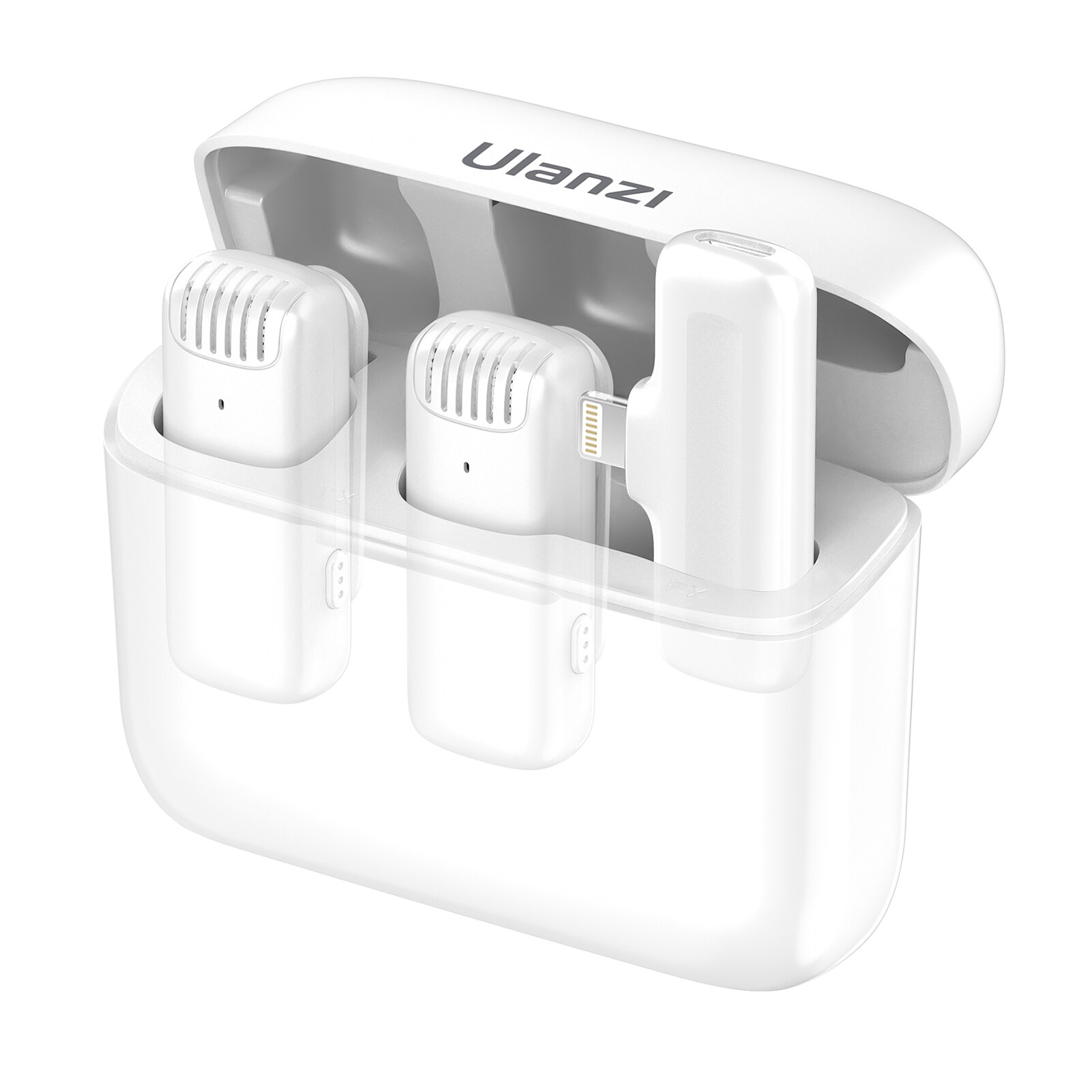 Ulanzi J12 Wireless Microphone System with 1 Receiver & 2 Microphones 20M Transmission Range Built-in Battery with Charging Case Replacement for iPhone 13/13 Pro/12/12 Pro/11/11 Pro/ 10 Live Streaming