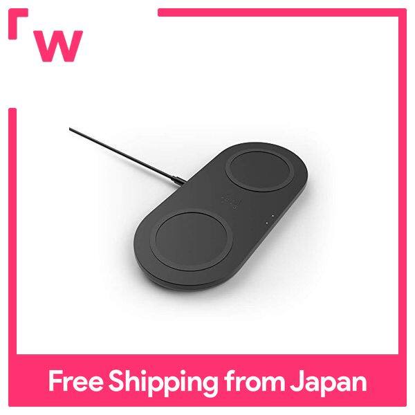 Belkin Wireless Charger Two Charging Pads Simultaneously 10W x 2 Qi Certified iPhone 12 Pro / 12 / SE / 11 / XR / AirPods / Android Smartphone Compatible BOOST ↑ CHARGE Black WIZ002dqBK-A